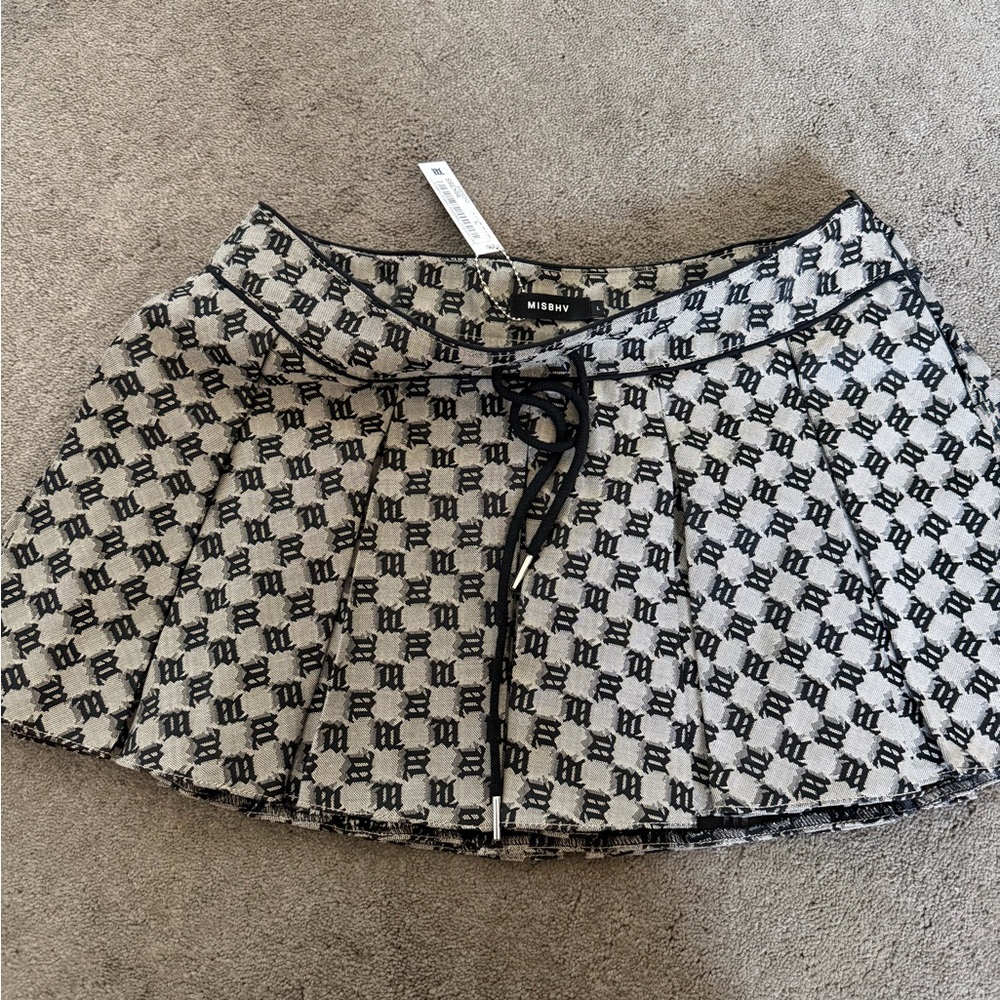 MISBHV Black and White Mini Skirt